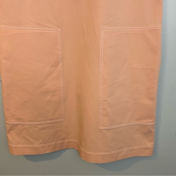 Lafayette 148 Salmon Pink Short Sleeve Collared Shift Shirt Dress Size Medium - Picture 10 of 11